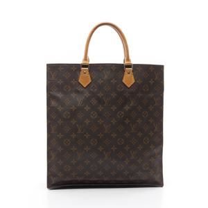 Louis Vuitton Sac Plat Monogram Tote Bag Leather Brown